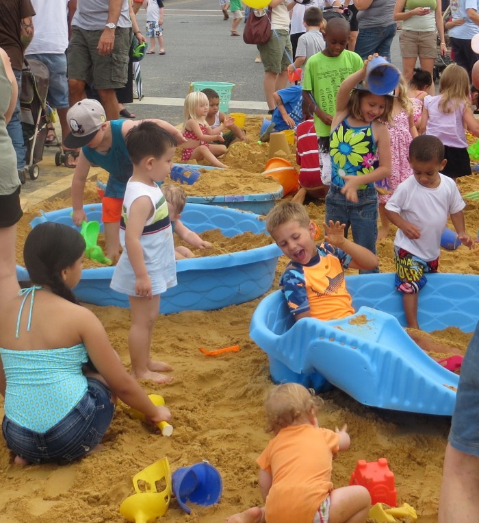 Playing in the sand at Beach Party Weekend in Leonardtown