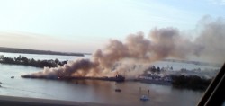 Navy Pier at Solomons Annex burns April 29, 2009.