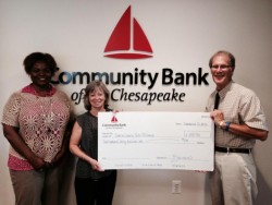 Arts Alliance Receives $250 Donation from Community Bank of the Chesapeake