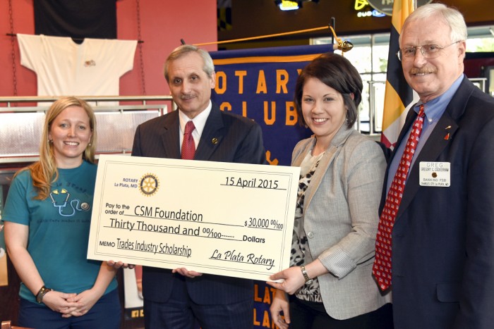 La Plata Rotary Provides Scholarships for CSM Trades